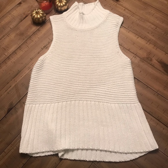 white knit turtleneck sweater